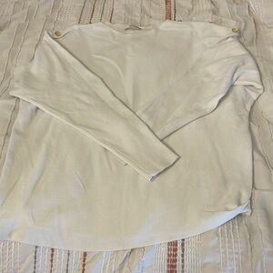 5 for $5 EUC white sweater with gold button detail size medium